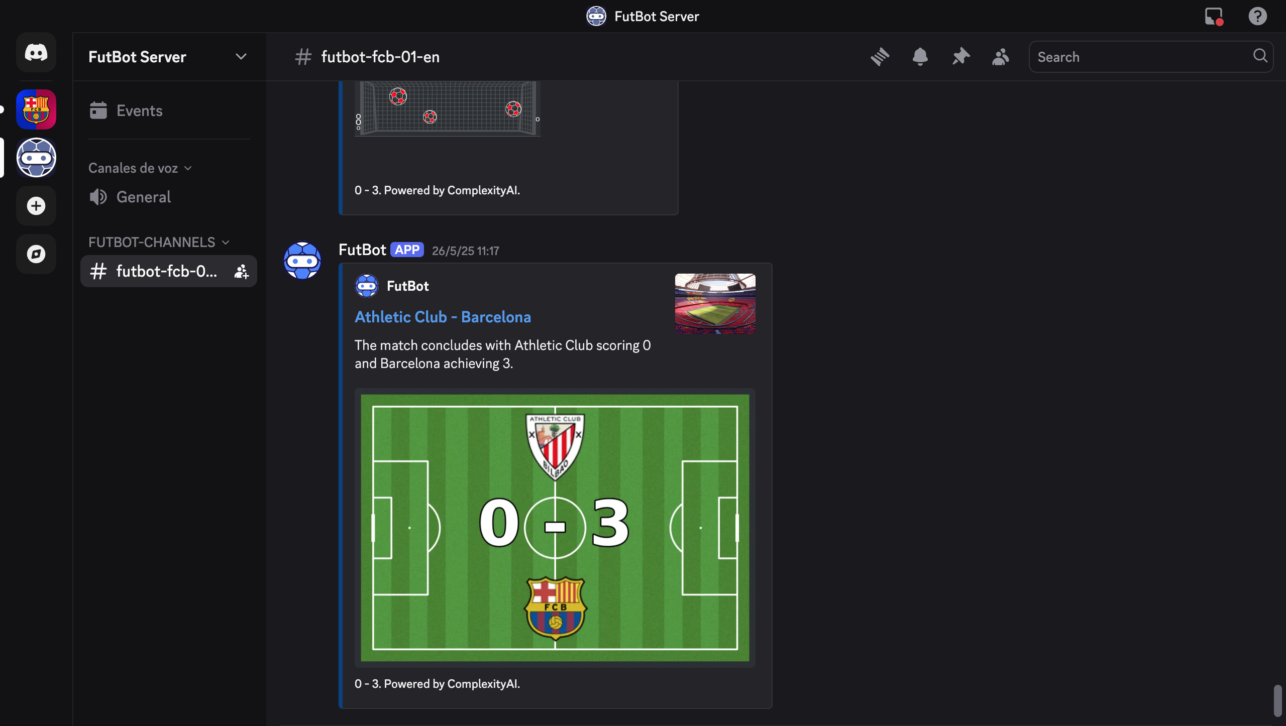 FutBot server full screen